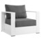 Modway Furniture Tahoe Outdoor Patio Powder-Coated Aluminum Armchair, White Charcoal